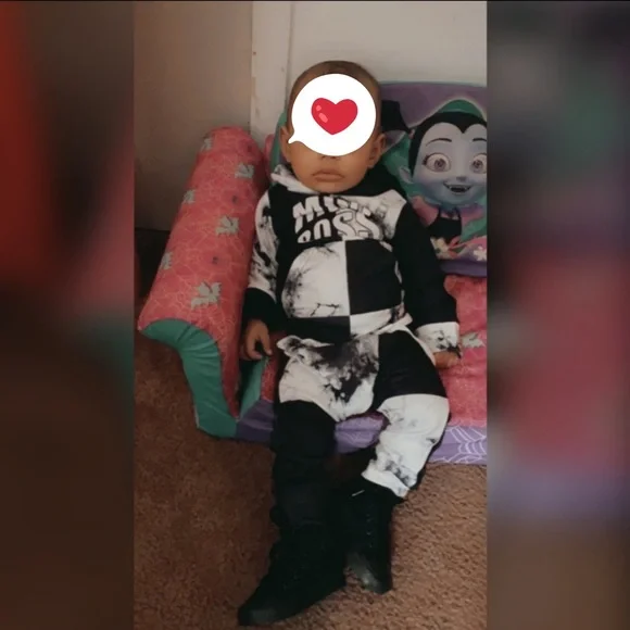 Baby Boy Outfit  Tie Dye Sweatshirt Mini Boss Long Sleeves Sweatshirt Set 12m - Picture 5 of 10